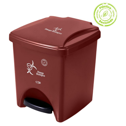 Papelera Pedal 20 L Rojo-riesgo Biolog*