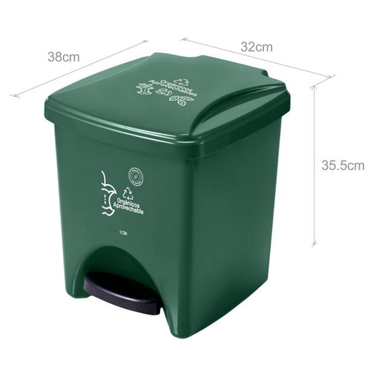 Papelera Pedal 20 L Verde-orgánico Aprovechable