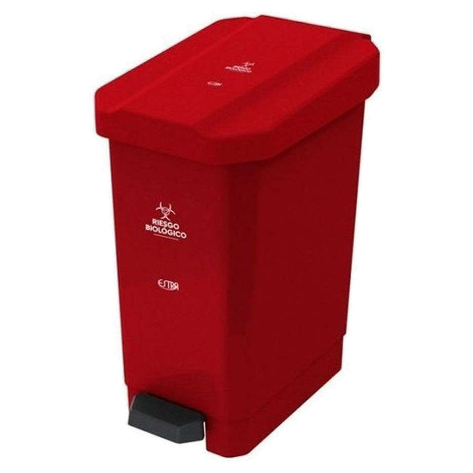 Papelera pedal 22 litros rojo línea Biolog para gestión de residuos institucional