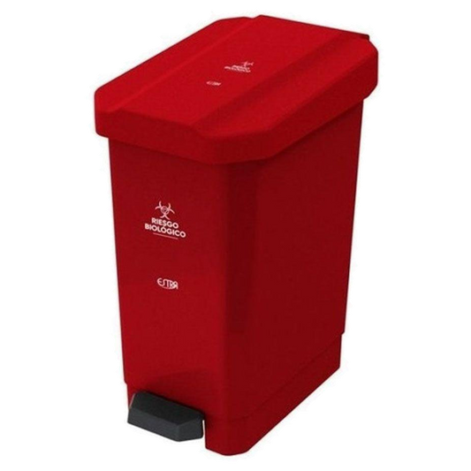 Papelera Pedal 22 L Rojo/rgo Biolog