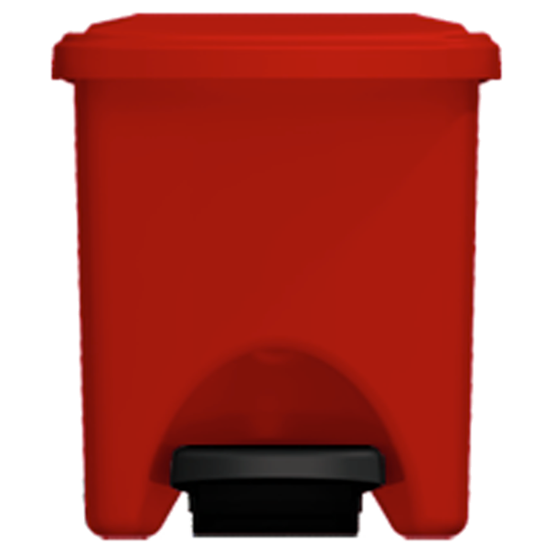 Papelera Pedal Cuad 20 lt Rojo Riesgo
