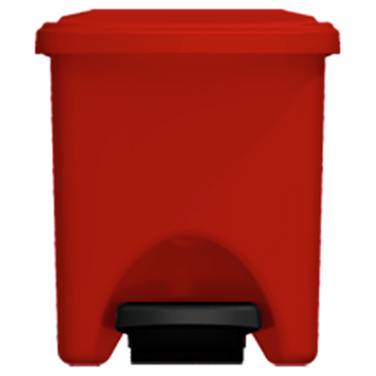 Papelera Pedal Cuad 20 lt Rojo Riesgo