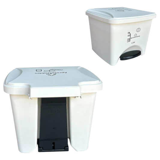 Papelera Pedal Cuadrada 20 lt Blanca S/m