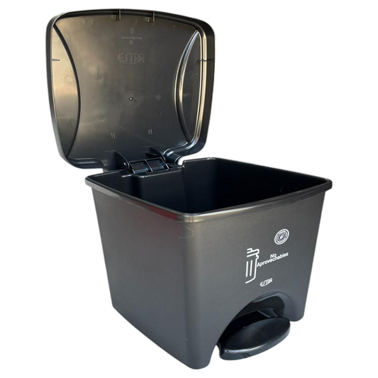 Papelera Pedal Cuadrada 20 lt Negra sin Marcar