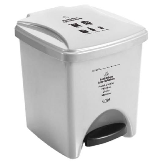 Papelera Pedal Mr 20 L Blanco-reciclable