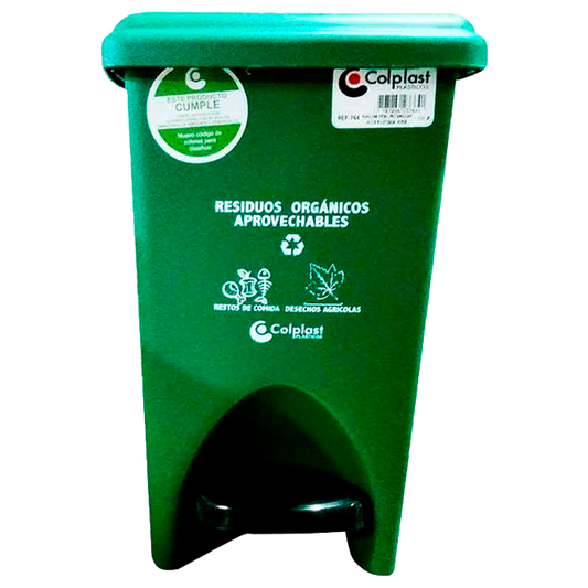 Papelera Pedal Red. 12 lt Verde