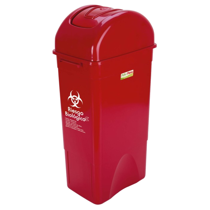 Papelera vaivén 55 litros roja para gestión de residuos institucionales
