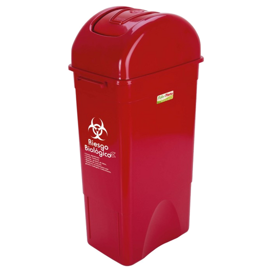 Papelera T/vaiven 55 lt Roja Riesgo
