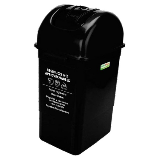 Papelera Vaiven 35 Lt. Negra Res/no Aprov
