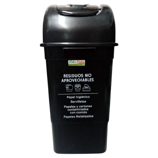 Papelera Vaiven Cuadrada 35 lt Negra sin Mar