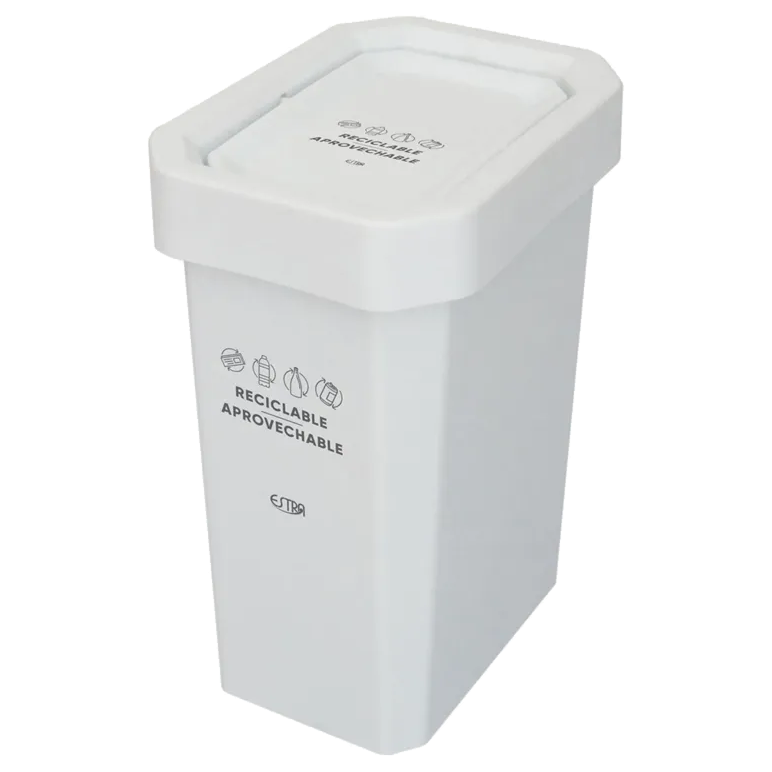 Papelera Vaiven Mr 10 litros blanco para separación de residuos institucional