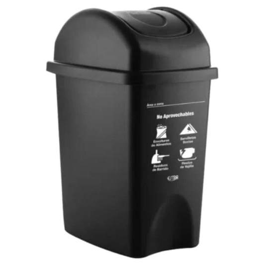 Papelera Vaiven Mr 10 L Negra No Apro