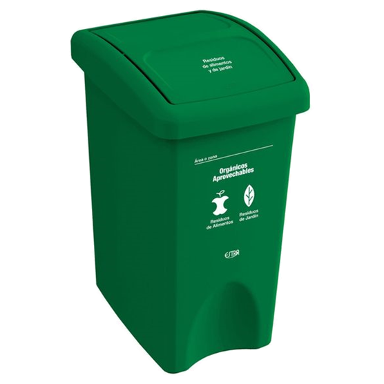 Papelera Vaiven Plana 35 lt Verde M Org