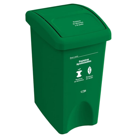 Papelera Vaiven Plana 35 lt Verde M Org