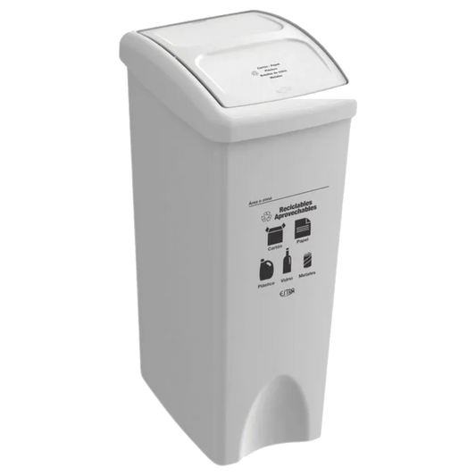 Papelera Vaiven Plana Mr 53 Lt. Blanco Rec Apro