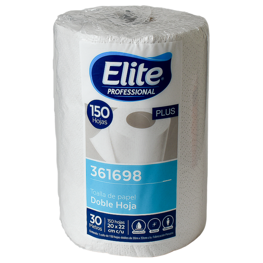 Papel Higiénico Elite Rollo Doble Hoja Blanco x1/30 24.5 mts