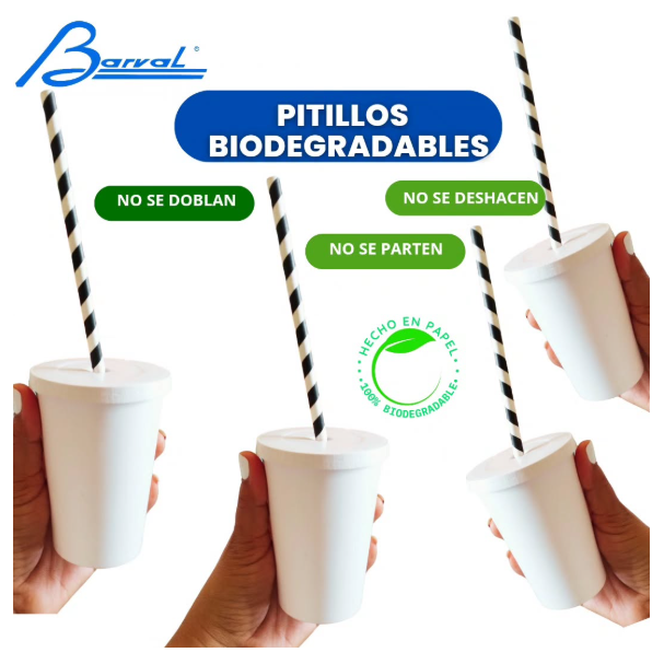 Pitillo papel motivo surtido desechable para restaurantes y cafeterías