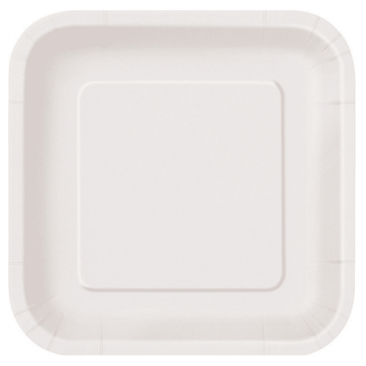 Plato Cartón Cuadrado Blanco 16 cm