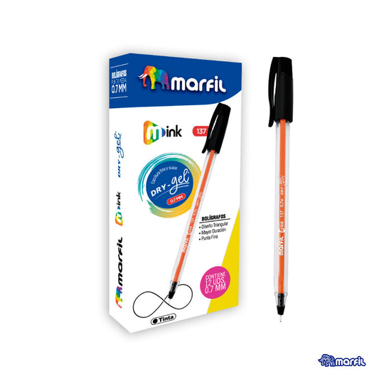 BOLIGRAFO NEGRO MARFIL M137 DX12 M-051370