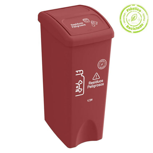 Papelera Vaiven Plana/53 L/rojo Residuos Peligrosos