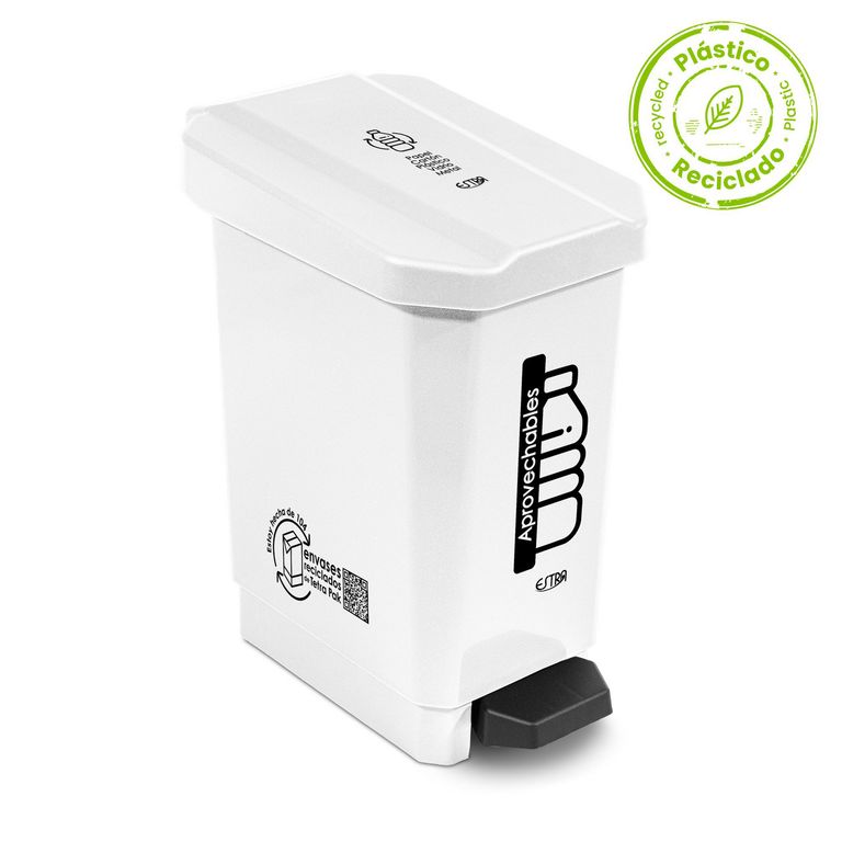 Caneca-papelera Pedal 44 lt Blanco Recic Aprov