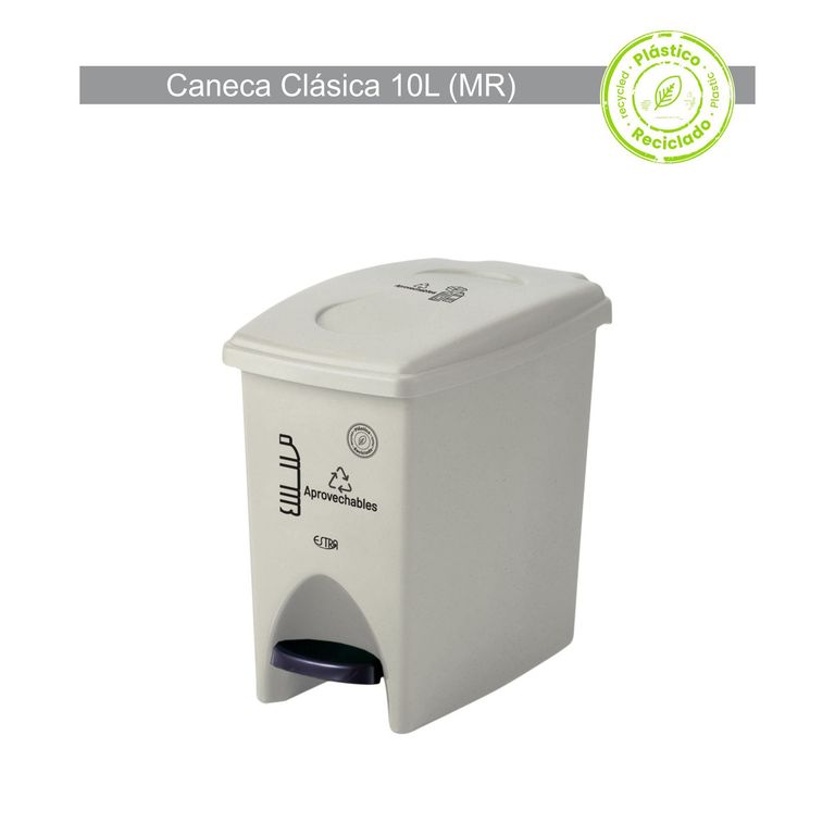 Papelera Pedal M/r 10 lt Blanco Aprov. Recic