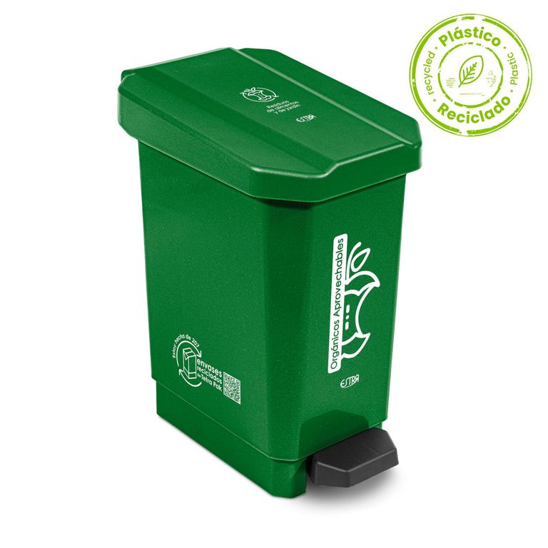 Caneca-papelera Pedal 44 lt Verde Org Aprov
