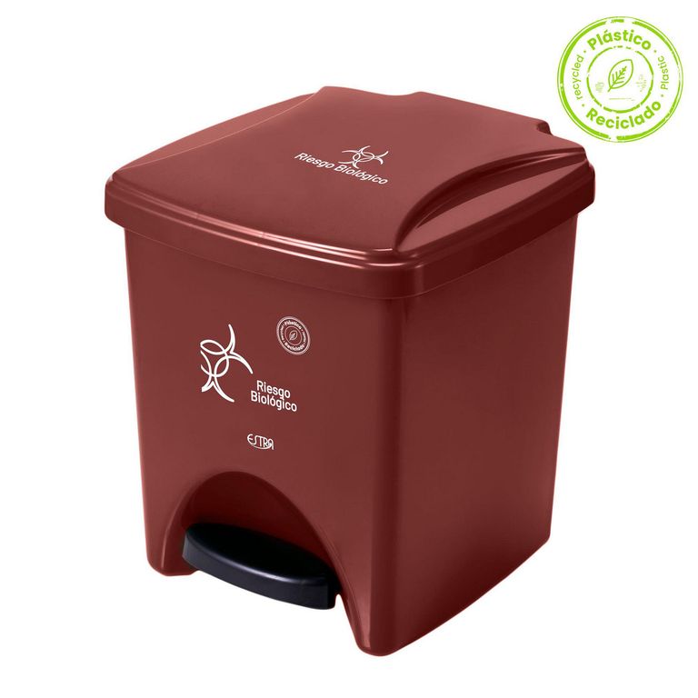Papelera Pedal 20 L Rojo-riesgo Biolog*