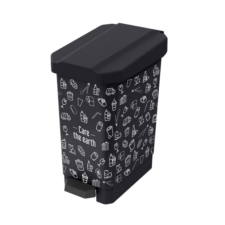 Papelera Pedal 22 L Negro-iml-metalizado
