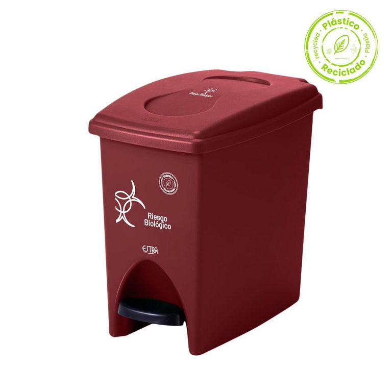 Papelera Pedal/10 L/rojo Riesgo Biolog
