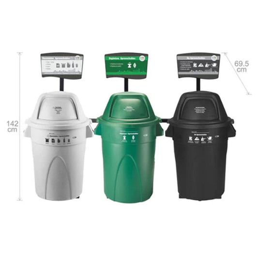 Punto Ecológico 121 Lt. Blanco-verde-negro