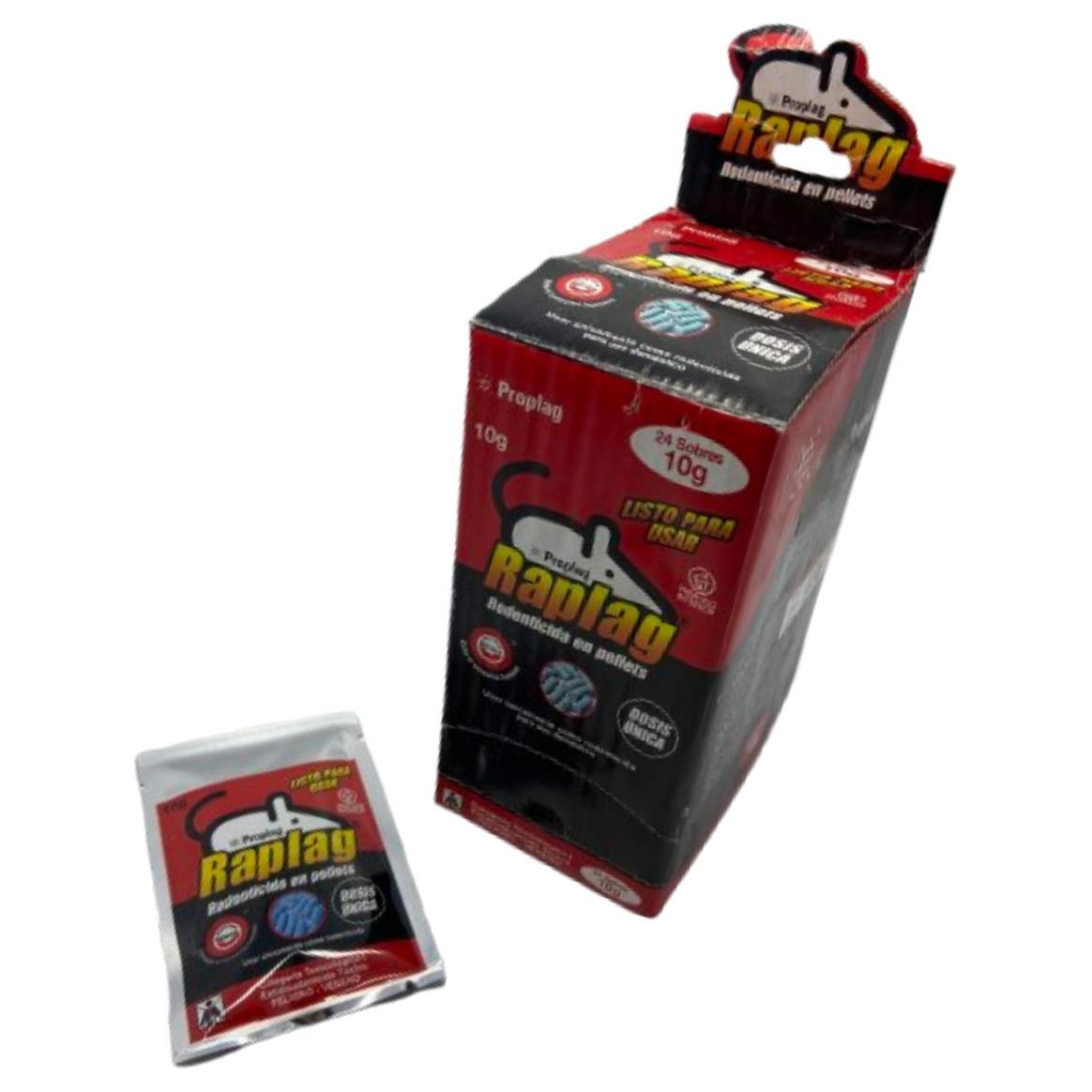 Raplag Pellets 10 gramos para control de plagas en establecimientos