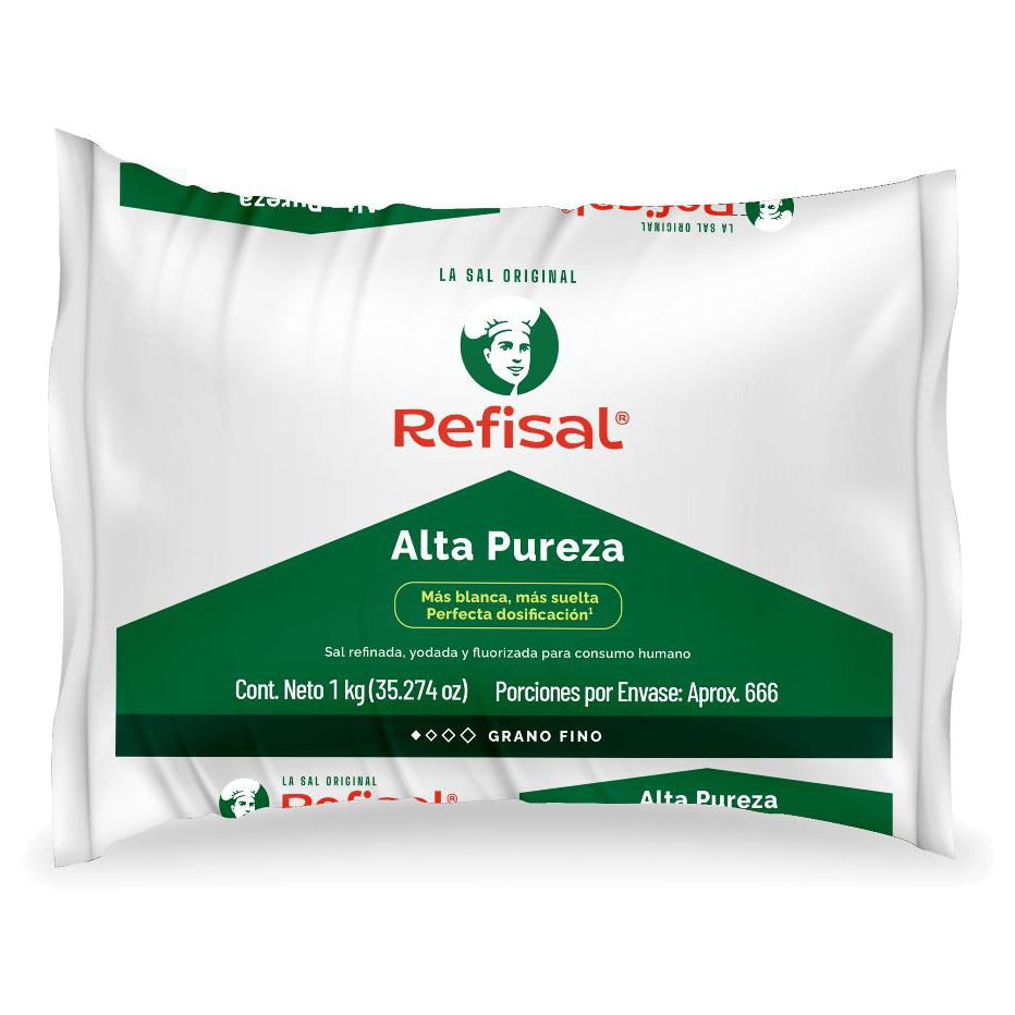 Sal Refisal presentación 1 kilogramo para cocinas profesionales