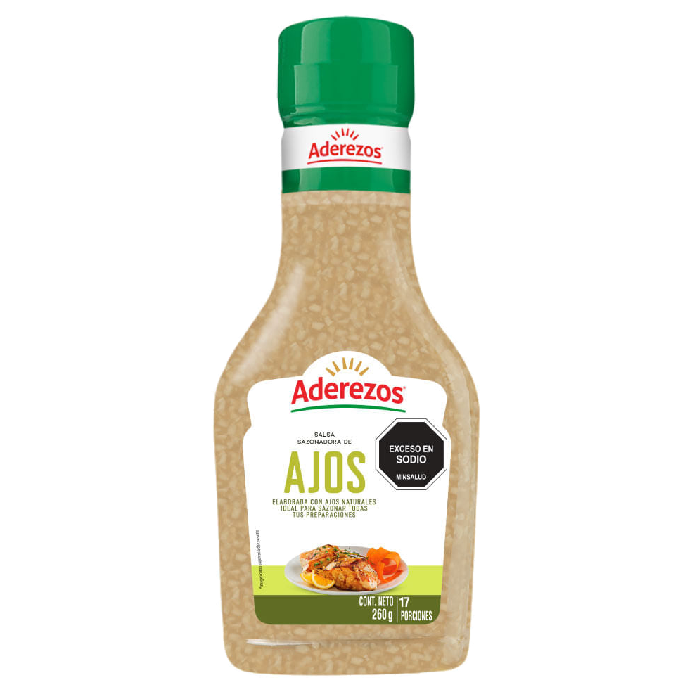Salsa Sazonadora Ajos Aderezos presentación 24 gramos para cocinas profesionales