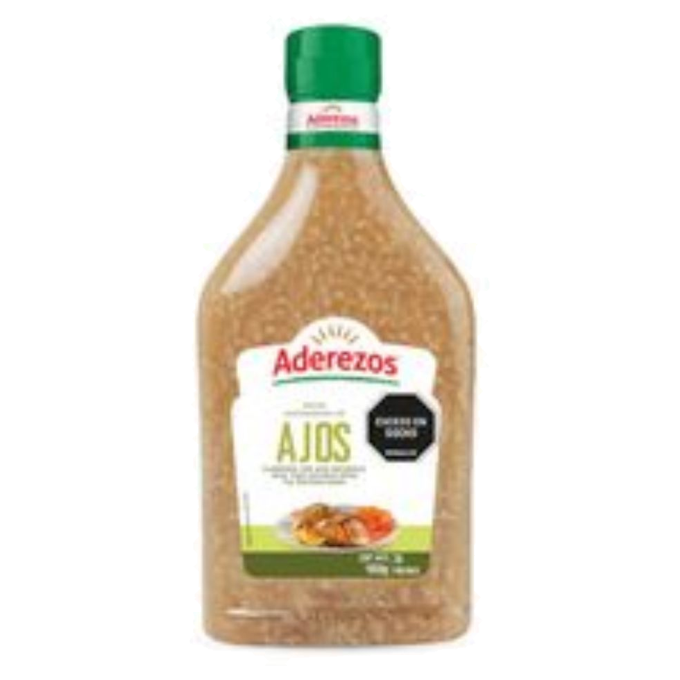 Salsa sazonadora de ajos Pet 1050 ml para cocinas profesionales