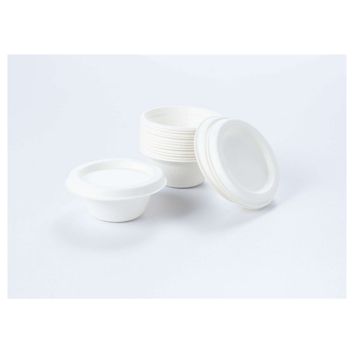 Salsero con tapa en pulpa de 2 oz, paquete x100 para cocina profesional