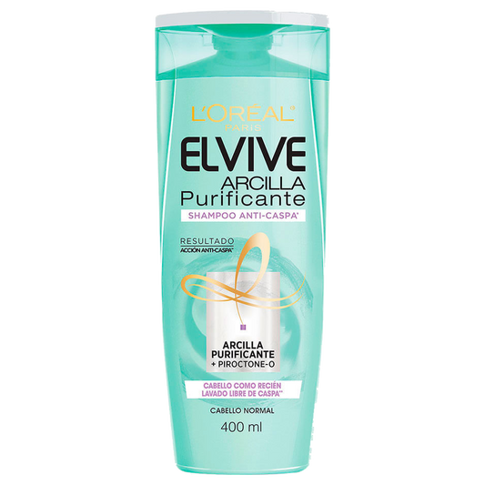 Shampoo Elvive Arcilla Ant/caspa x 400 ml