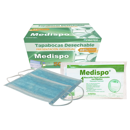 Tapabocas Desechable Azul Supreme Medispo