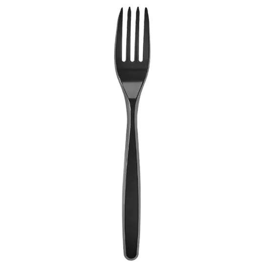 Tenedor desechable Bristol color negro, paquete de 100 unidades