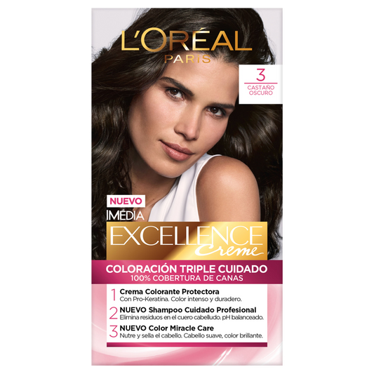 Tinte P/cabello Excellance Tono #3 Dobletubo