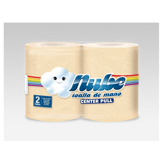 Toalla Center Flow Nube Doble Hoja Natural 2h