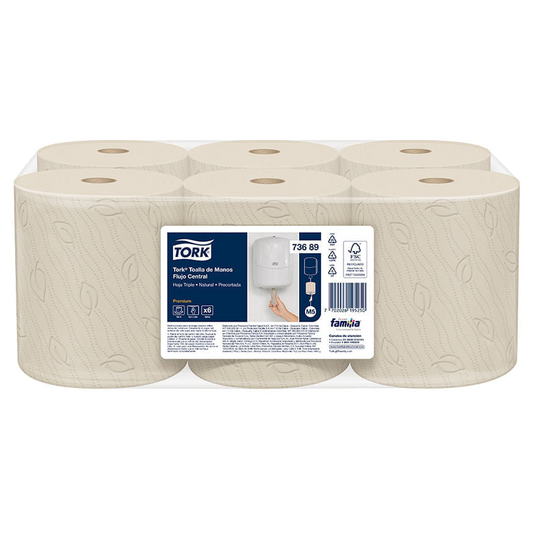 Toalla Center Flow Tork Natural 3h 100m 73689
