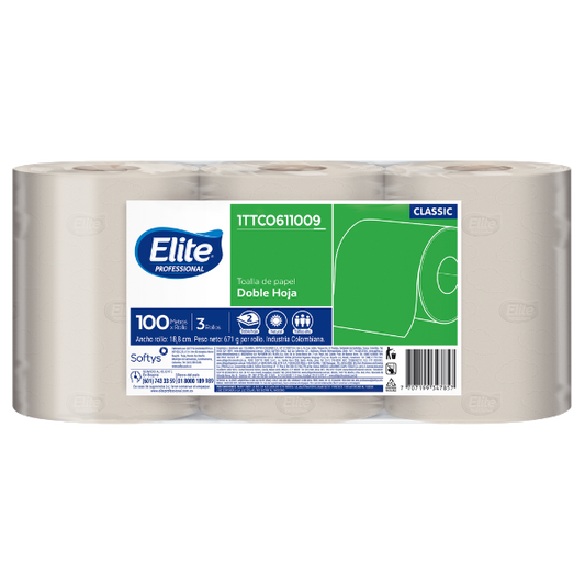 Toalla Rollo Nube Natural Doble Hoja 2x100 mt