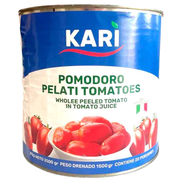 Tomate Kari entero pelado presentación 2500g para cocinas profesionales
