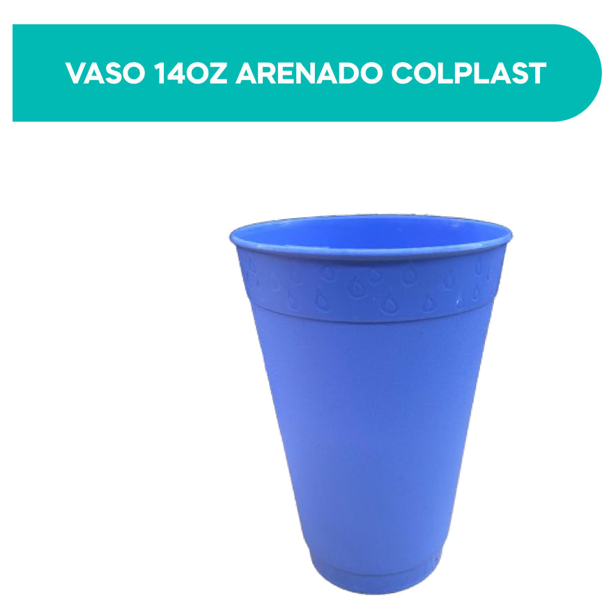 Vaso arenado 14 oz surtido neon Colplast para servicio en barra y mesa