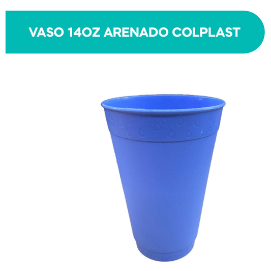 Vaso Arenado 14 oz Surtido Neon Colplast
