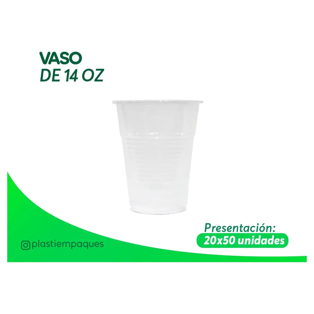 Vaso desechable Eps 14 oz blanco para bebidas calientes y frías