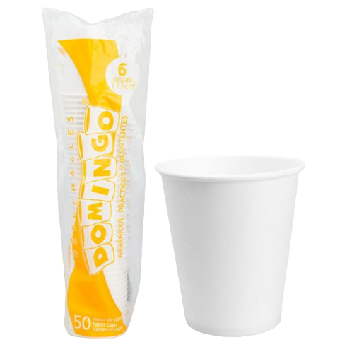 Vaso Papel 6 onz Mio Blanco