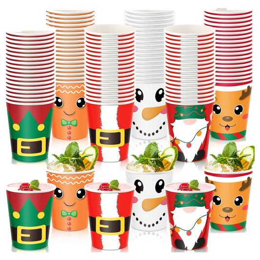 Vaso Papel 9 oz Santa Navidad