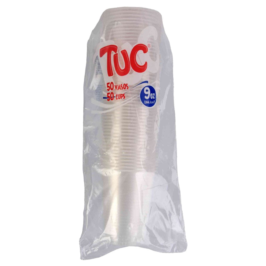 Vaso desechable blanco 9 oz marca TUC, caja x25 unidades